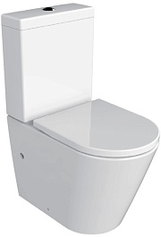 Azario Унитаз-компакт Luana AZ-8593 безободковый с бачком с сиденьем микролифт белый – фотография-1