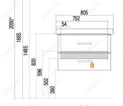 Акватон Тумба с раковиной "Америна 80" черная – фотография-2