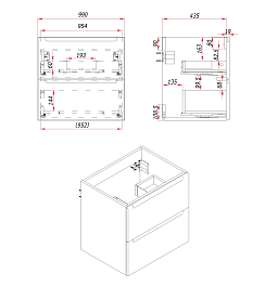 Зов Тумба под раковину Дион 100 подвесная фисташковая – фотография-4