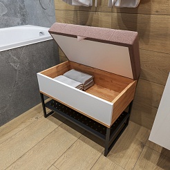 Бриклаер Банкетка Форест белая/дуб золотой – фотография-3