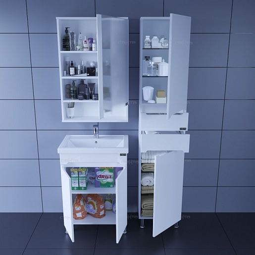 СанТа Мебель для ванной Лондон 60 напольная, с дверками – фотография-4