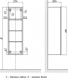 Velvex Пенал для ванной Iva 110 лен белый – фотография-3