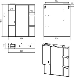 Misty Зеркальный шкаф Дива 85 L белый – фотография-3