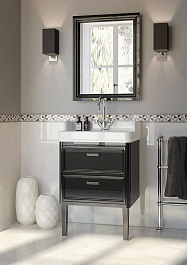 Kerama Marazzi Тумба с раковиной Pompei 60, 2 ящика, черная – фотография-5