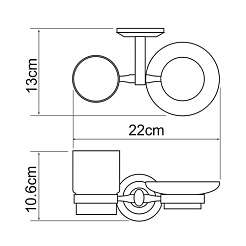 WasserKRAFT Держатель стакана и мыльницы "Rhein K-6226" – фотография-3