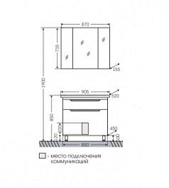 СанТа Мебель для ванной Марсель 90 напольная – фотография-3