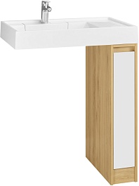 Акватон Тумба с раковиной Лондри 20 дуб сантана/белая – фотография-1