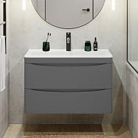 Vivon Тумба под раковину Ostin 80 подвесная серая матовая