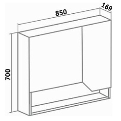 Runo Зеркало-шкаф для ванной Родос 85 R – фотография-4
