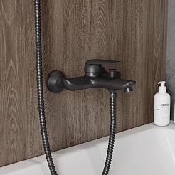 Teymi Смеситель для ванны с душем Hanna T10266 черный матовый – фотография-8