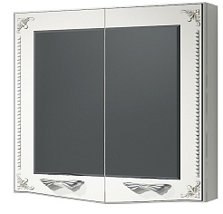 Какса-а Зеркало-шкаф Классик-Д 80, белый/серебро – фотография-1