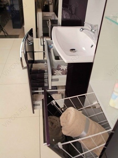 Акватон Шкаф-пенал для ванной Севилья гранат – картинка-3