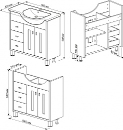Бриклаер Мебель для ванной Бали 90 LR светлая лиственница – фотография-7