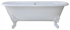 Фэма Чугунная ванна "Patricia", ножки белые, покрытие хром, золото или бронза – фотография-1