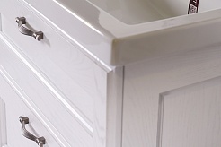 ASB-Woodline Тумба с раковиной Прато 70 белый/патина серебро, массив ясеня – фотография-3