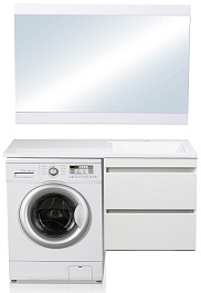 Style Line Мебель для ванной Даллас 120 Люкс R, белая PLUS подвесная – фотография-5