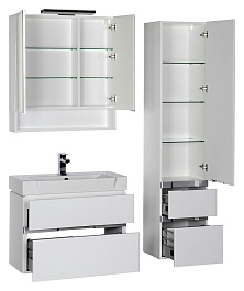 Aquanet Пенал для ванной "Виго" белый – фотография-6