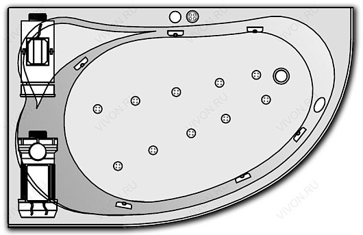 Kolpa San  Комплект гидро-аэромассажа Kolpa San Voice Superior (массаж: боковой, аэромассаж) – фото, картинка, фотография-1