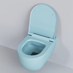 Ambassador Сиденье для унитаза Abner тонкое голубое матовое – фотография-5