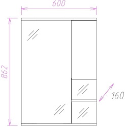 Onika Мебель для ванной Элита 60.13 штрокс R – фотография-12