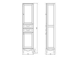 ValenHouse Пенал Эллина 40 слоновая кость L, фурнитура бронза – фотография-3