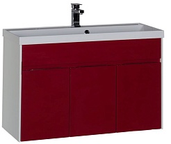 Aquanet Тумба под раковину Латина 100 бордо – фотография-1