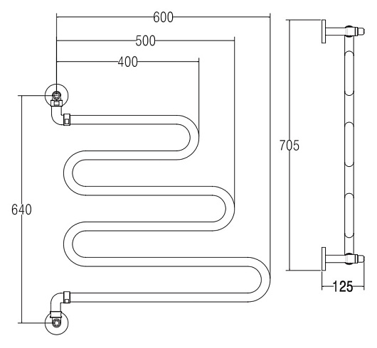 Margaroli Полотенцесушитель Vento 405WH – фотография-2