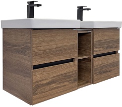 Comforty Тумба с раковиной Дартфорд 110 подвесная дуб темно-коричневый – фотография-1