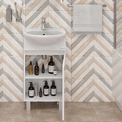 Onika Тумба с раковиной Милтон 45 R белая – фотография-3