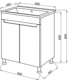 Ceruttispa Тумба с раковиной Пьемонт 55 №1 – фотография-2