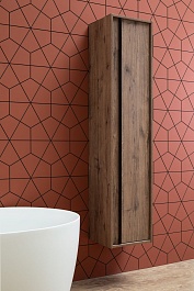 Aquanet Шкаф пенал Lino 35 подвесной дуб веллингтон – фотография-7