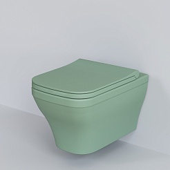 Ambassador Сиденье для унитаза Benefit тонкое мятное матовое – фотография-6