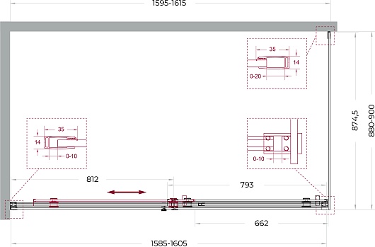BelBagno Душевой уголок Soft Close-2 SOFT_CLOSE-2-AH-1-160/90-C-Cr 160x90 профиль хром стекло прозрачное – фотография-12