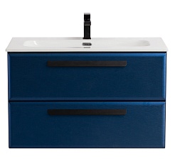 Cezares Тумба с раковиной Eco Cer-N 80 sapfiro CZR-8073-80 ручки матовые чёрные – фотография-1