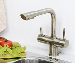 WasserKRAFT Смеситель для кухни под фильтр "A8037" светлая бронза – фотография-2