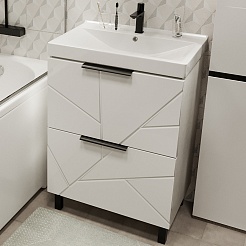 Mixline Тумба с раковиной Гранд 60 белая – фотография-3