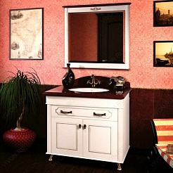 Водолей Мебель для ванной "Изабель 90" F-2 коричневая – фотография-3