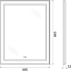 BelBagno Зеркало Kraft 68 SPC-KRAFT-685-885-TCH-WARM – фотография-8