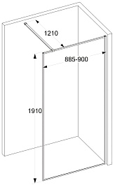 Ceruttispa Душевое ограждение Strip T90 профиль черный стекло гофрированное – фотография-5