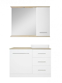 Misty Зеркало-шкаф Респект 120 R белый/дуб тиссано – фотография-2