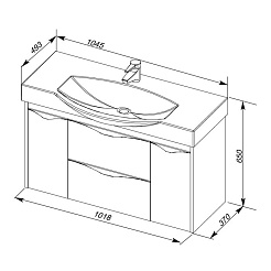 Aquanet Тумба с раковиной "Франка 105" слоновая кость – фотография-8