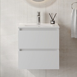 Teymi Тумба с раковиной Laina 50 подвесная белая матовая – фотография-2