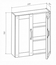Бриклаер Шкаф навесной Лофт 60 – фотография-5