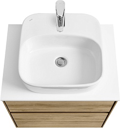 Акватон Мебель для ванной с белой столешницей Либерти 60 Одри Soft дуб эльвезия – фотография-3