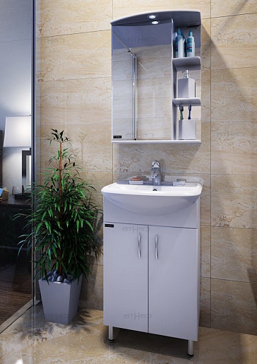 СанТа Зеркальный шкаф Ника 50 фацет L свет – картинка-3