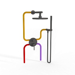 Paini Смеситель для ванны и душа Cox 78PZSET26911SH черный брашированный PVD – фотография-2