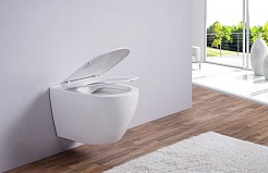 Esbano Унитаз Amapola подвесной безободковый белый матовый – фотография-5