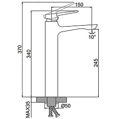 Frap Смеситель для раковины H52 F1052-69 оружейная сталь – фотография-2