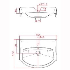 Керамин Умывальник Альбано 55 – фотография-2