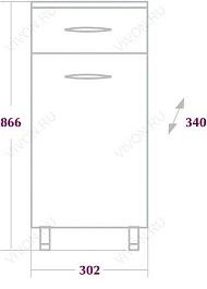 Onika Приставная тумба Каприз 30.17 с корзиной – фотография-3